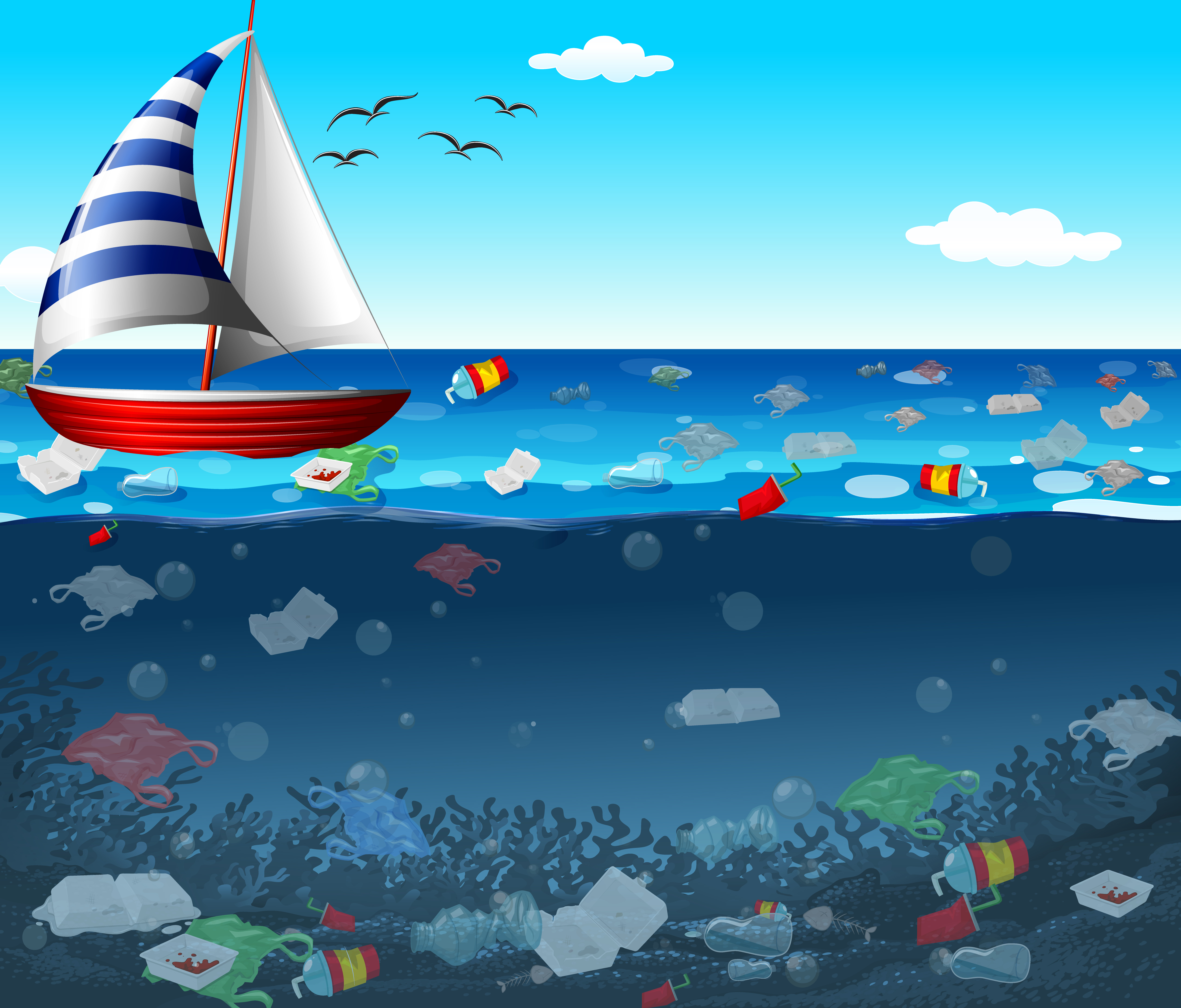 Plastic in ocean